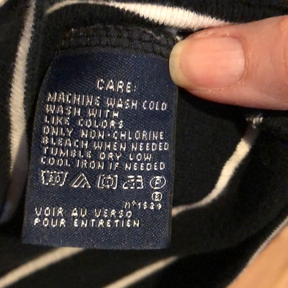 RALPH LAUREN POLO Black White Striped Long Sleeve L - Picture 8 of 8